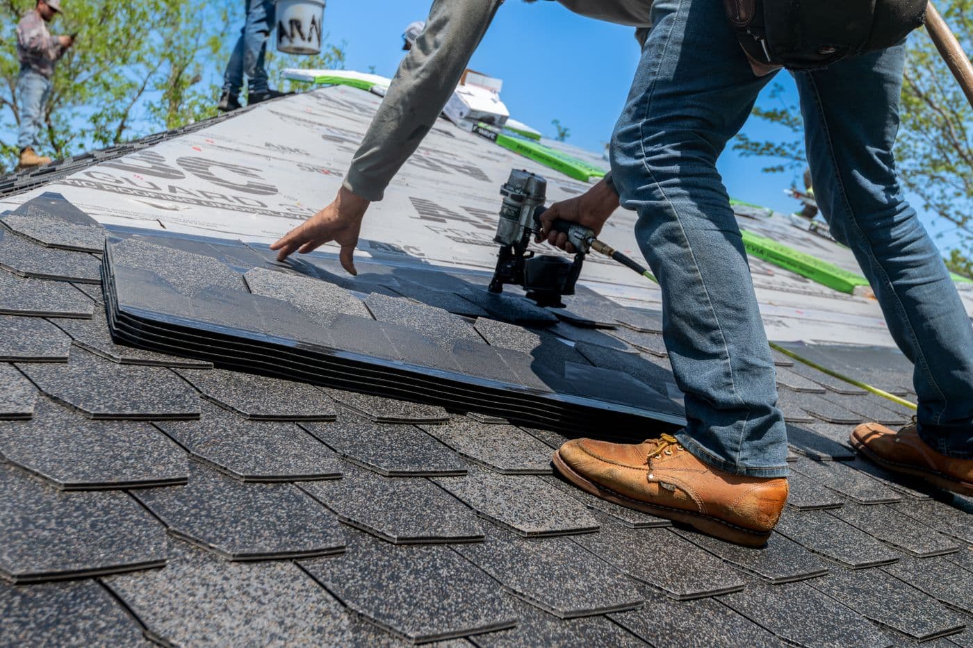 Residential roof replacement, after